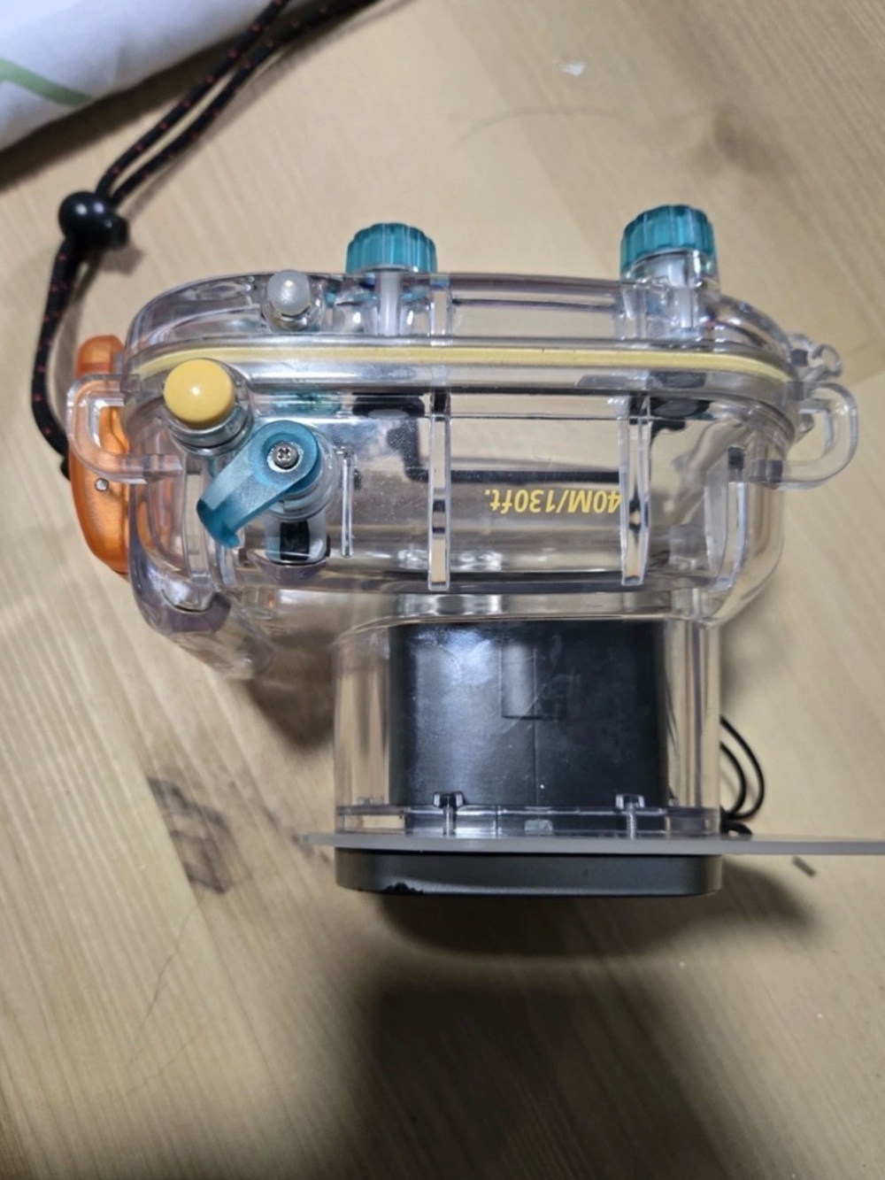 Canon Underwater Camera Housing - Clear with Blue & Orange Accents